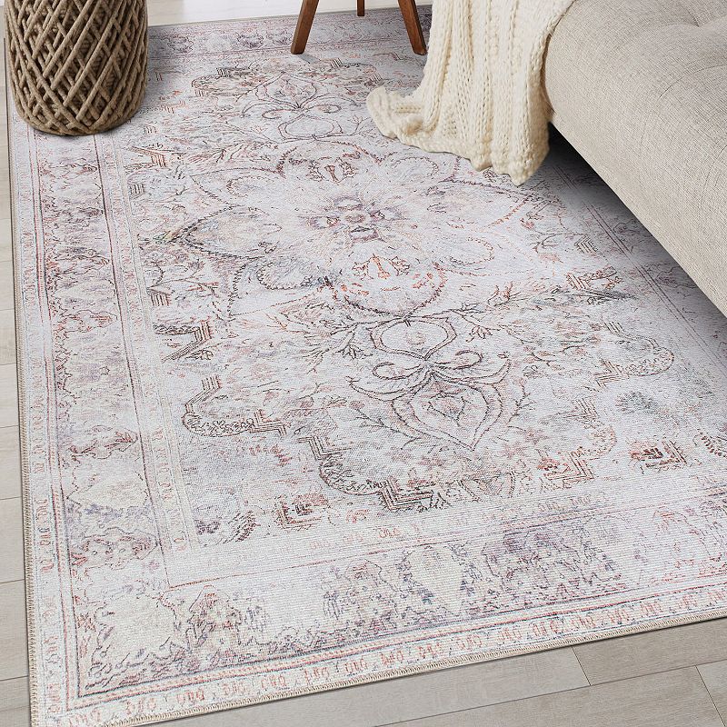 World Rug Gallery Bohemian Distressed Vintage Machine Washable Area Rug