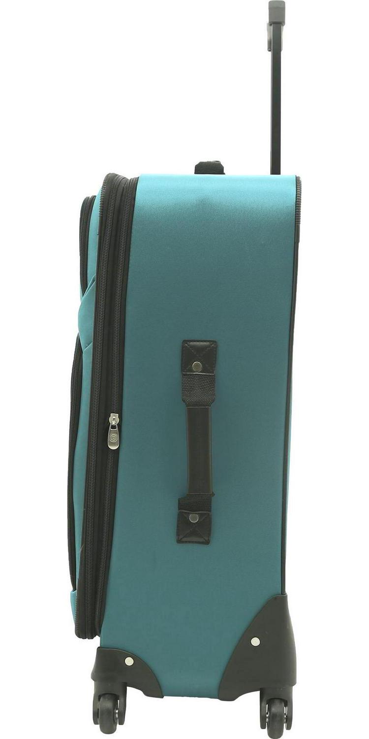 Protege 2 Pc Softside Spinner Luggage Set， 21 and 25 Checked， Teal