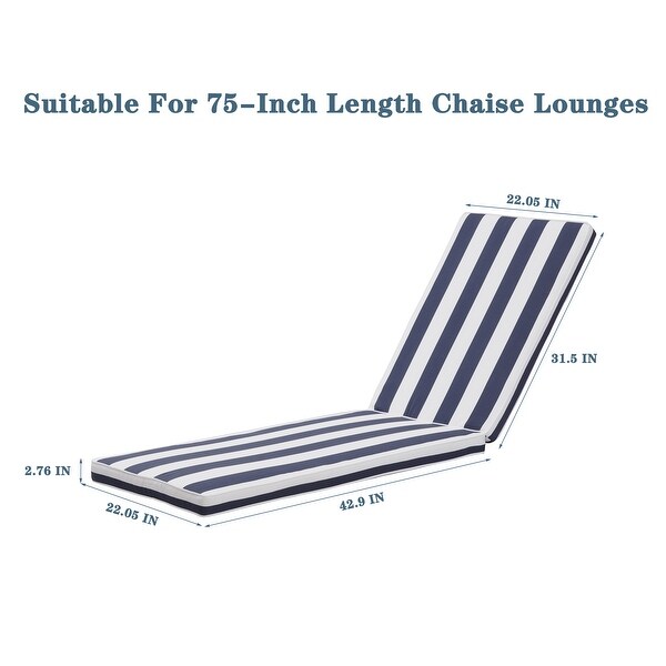 2 Pcs Outdoor Lounge Chair Cushion - N/A