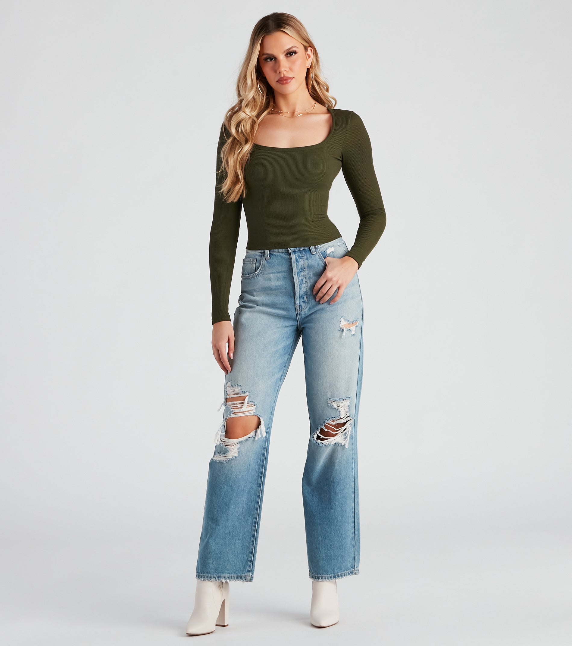 Versatile Basic Rib Knit Crop Top