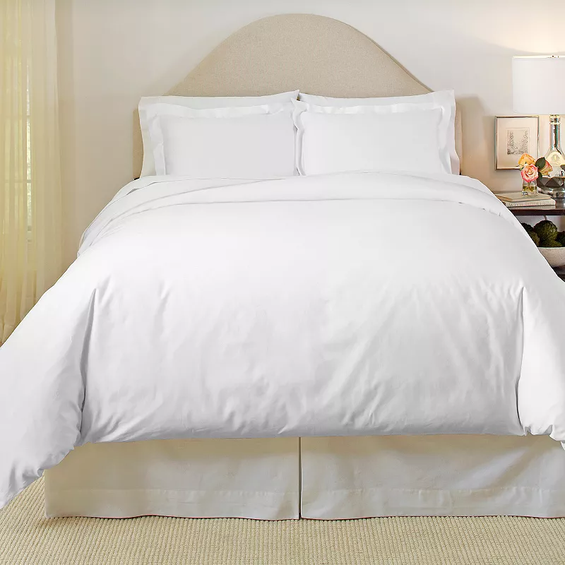 Pointehaven Solid 500-Thread Count Cotton Sateen 3-pc. Duvet Cover Set - King