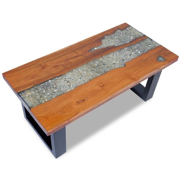 vidaXL Coffee Table Teak Resin 39.4