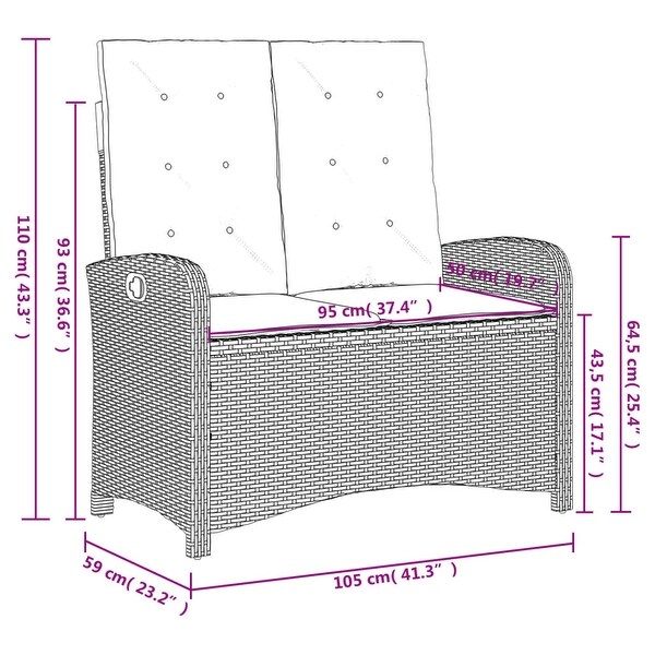 vidaXL Patio Dining Set with Cushions Outdoor Seating Gray Poly Rattan