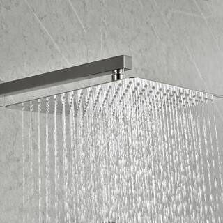 GIVING TREE 2-Spray Patterns with 12 in Wall Mount High Pressure Shower Faucet with Hand Shower in Brushed Nickel(Valve Included) HDLTDD0013