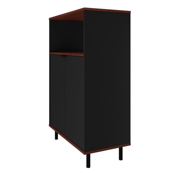 Mosholu Accent Cabinet in Black and Nut Brown