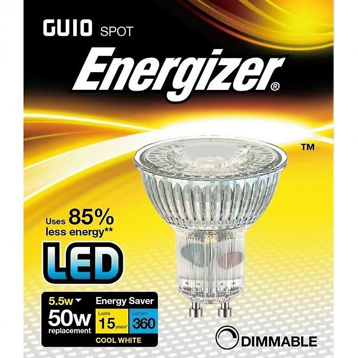 Energizer LED GU10 5.5w 350lm Light Bulb Cap Cool White Dimmable