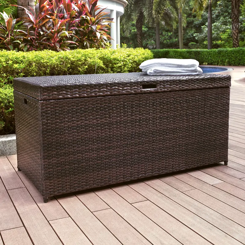 Palm Harbor Wicker Patio Storage Bin