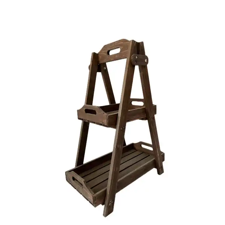 Manufacturer supply standing plant stand garden home nursery fir wood plant stand