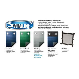 Swimline 8-Year 18 ft. x 36 ft. Rectangle Black Economy In-Ground Winter Pool Cover CO82341R