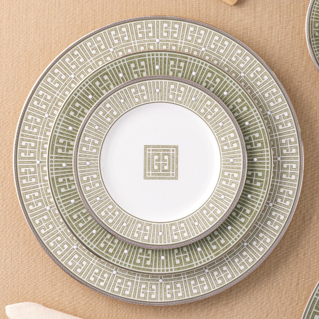 Noritake Infinity Green Platinum Set Of 4 Dinner Plates