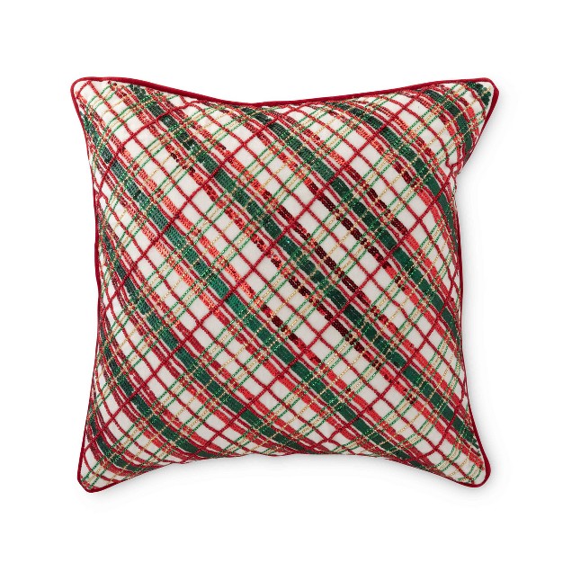 Park Hill Collection Holiday Cheer Plaid Pillow