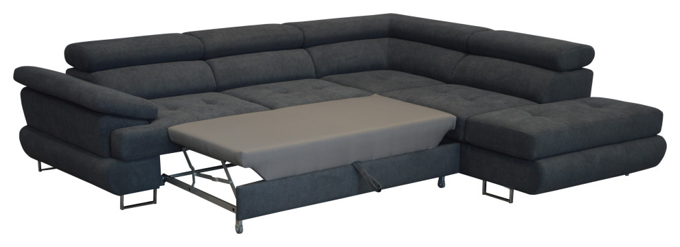 FUTON Sectional Sleeper Sofa  right   Contemporary   Sleeper Sofas   by Table World  Houzz