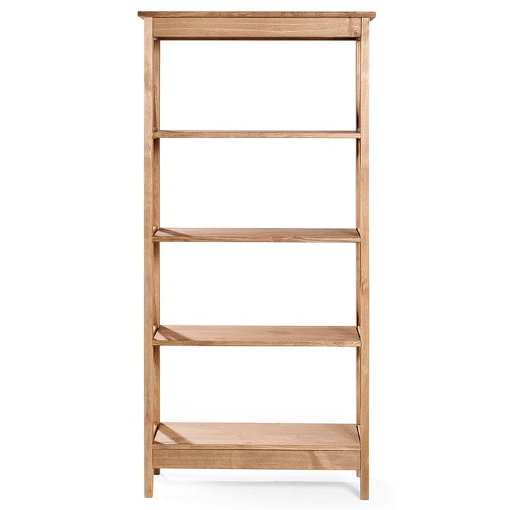 Wood Shelf Unit 5 Tier Corona Gray  Furniture Dash