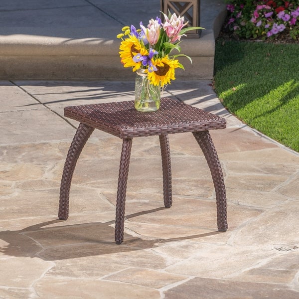 Honolulu Outdoor Wicker Side Table by Christopher Knight Home