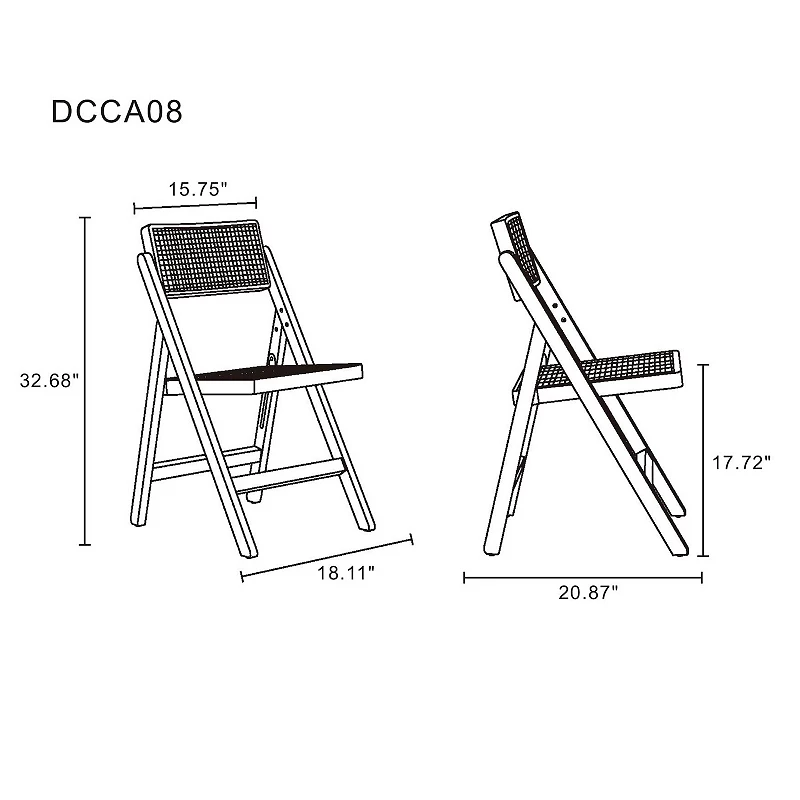 MANHATTAN COMFORT Pullman Folding Dining Chair 2-piece Set