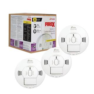 Kidde Firex Smoke  Carbon Monoxide Detector Hardwired with nine-V Battery Backup  Voice Alarm 3-Pack 21029901