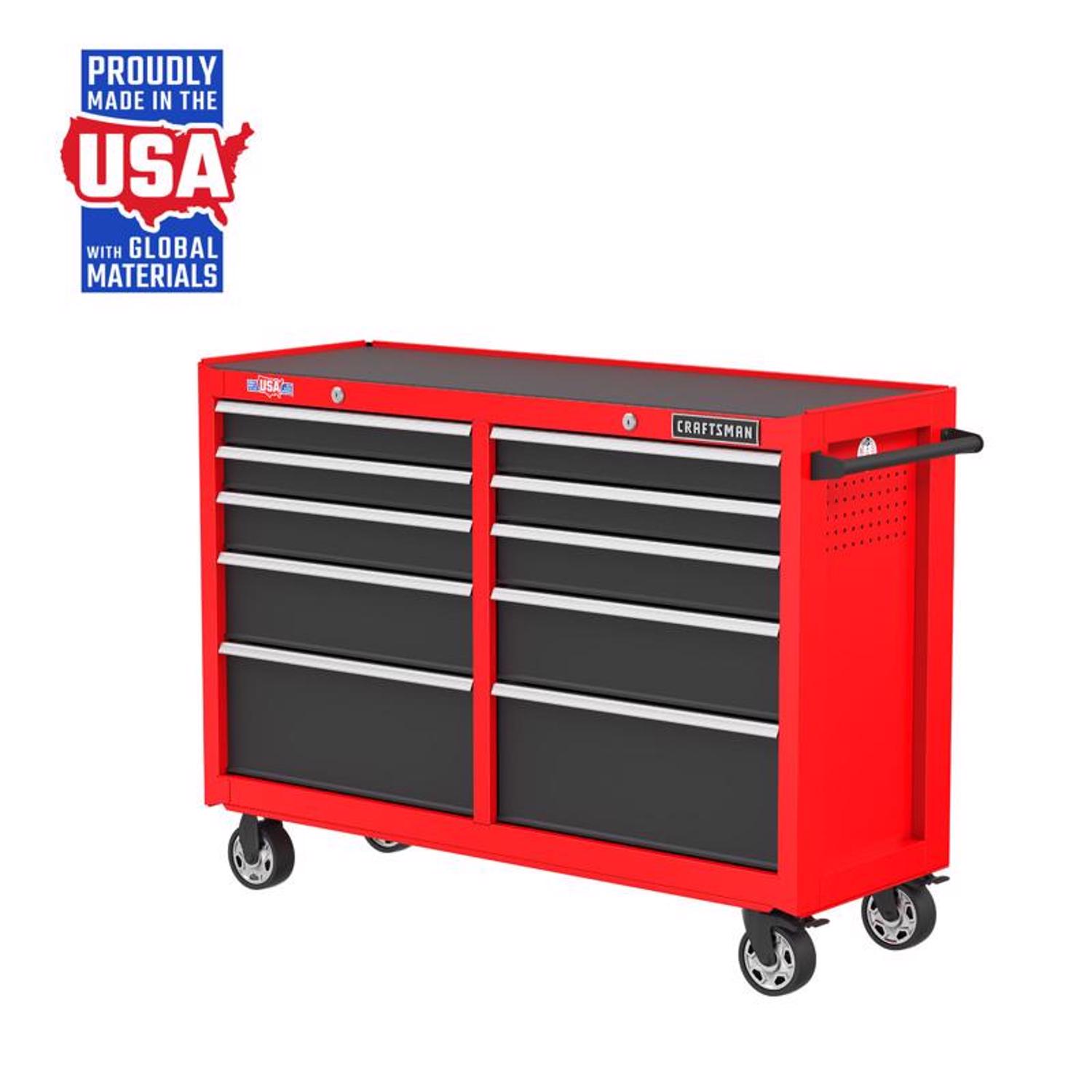 Craftsman S2000 52 in. 10 drawer Steel Rolling Tool Cabinet 32.4 in. H X 19 in. D