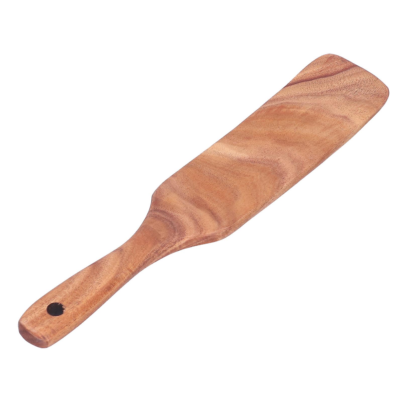 Teak Spatula Wooden Steak Pizza Cooking Salad Frying Spatula for Business Gifts Home KitchenMiddle Shovel 11.4x2.2inch