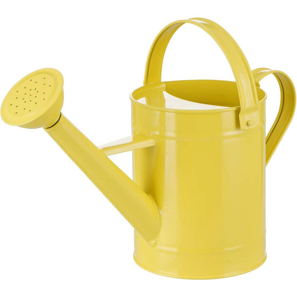 Cubilan 55 oz. Yellow Metal Watering Can with Handle and Rose Tip Contemporary B07M7MJBNY