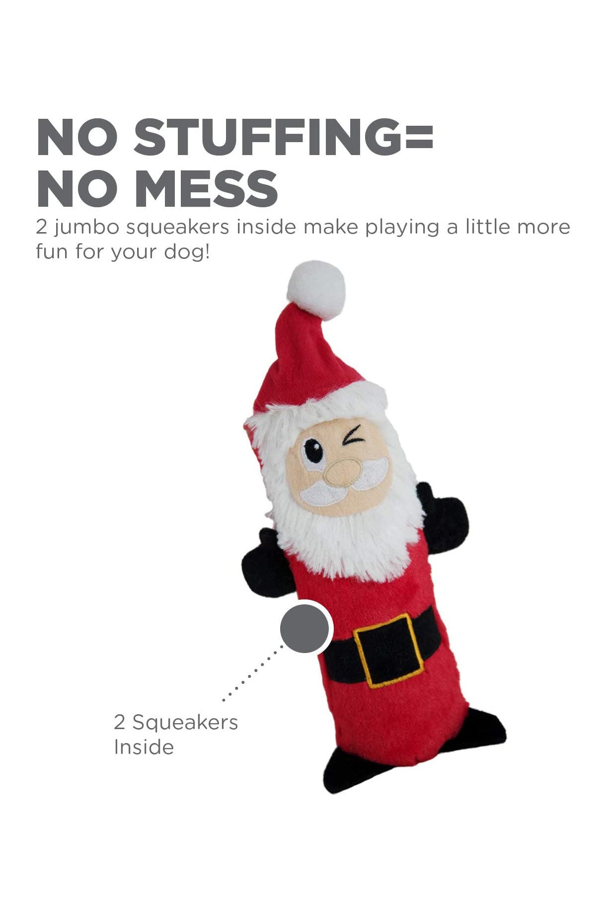 Outward Hound Stuffing Free Santa Dog Toy