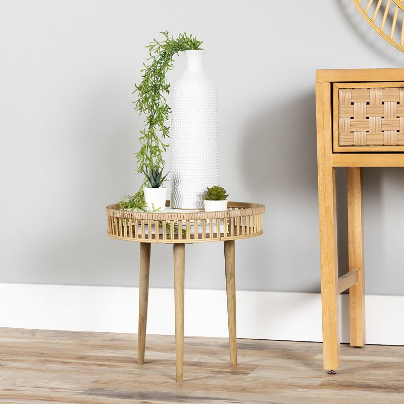 Stratton Home Decor Rattan Side Table