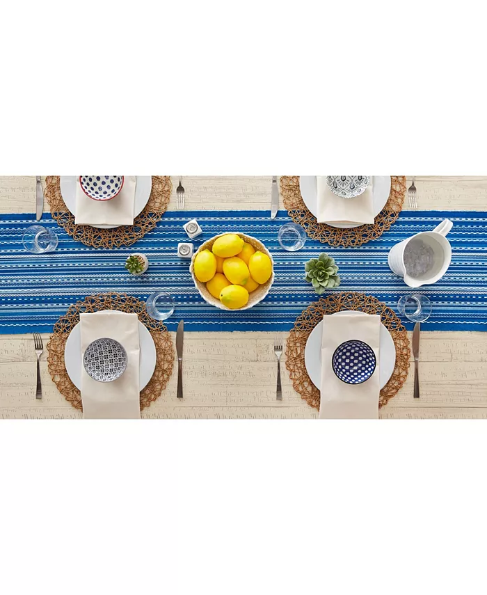 Design Imports Stripe with Fringe Table Runner