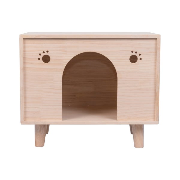 Cat House Solid Wood Cat Condo Sturdy Large Pet House