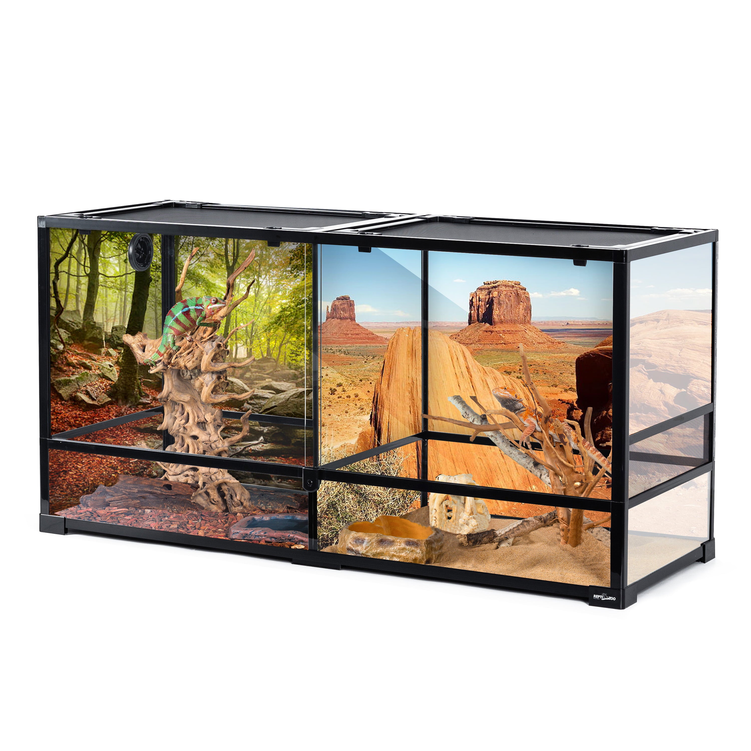 REPTI ZOO 90 Gallon  Large Reptile Divider Terrarium