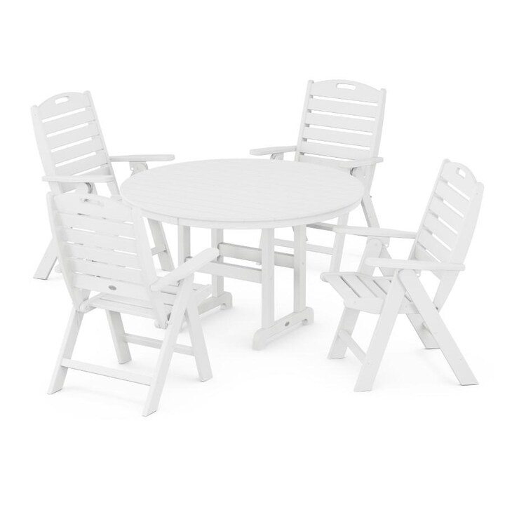 POLYWOOD Nautical 5-Piece Dining Set in White