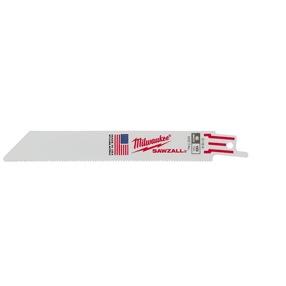 Milwaukee 6 in. 18TPI SAWZALL Blade 5PK 48-00-5184 from Milwaukee