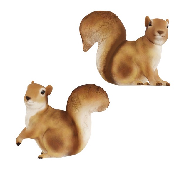 Nature Spring Resin Squirrel Garden Statues Outdoor Decor Animal Figurines Set Of 2