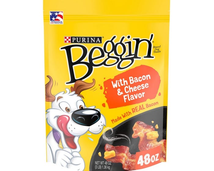 Purina Beggin Strips Dog Training Treats， Bacon  Cheese Flavors， 48 oz.