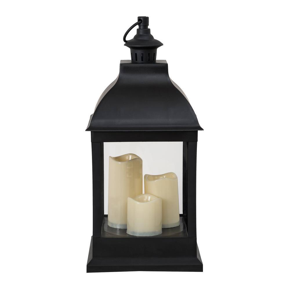 Sunjoy Osborne 20 in. Classic Black Outdoor Battery Powered Lantern D201007407