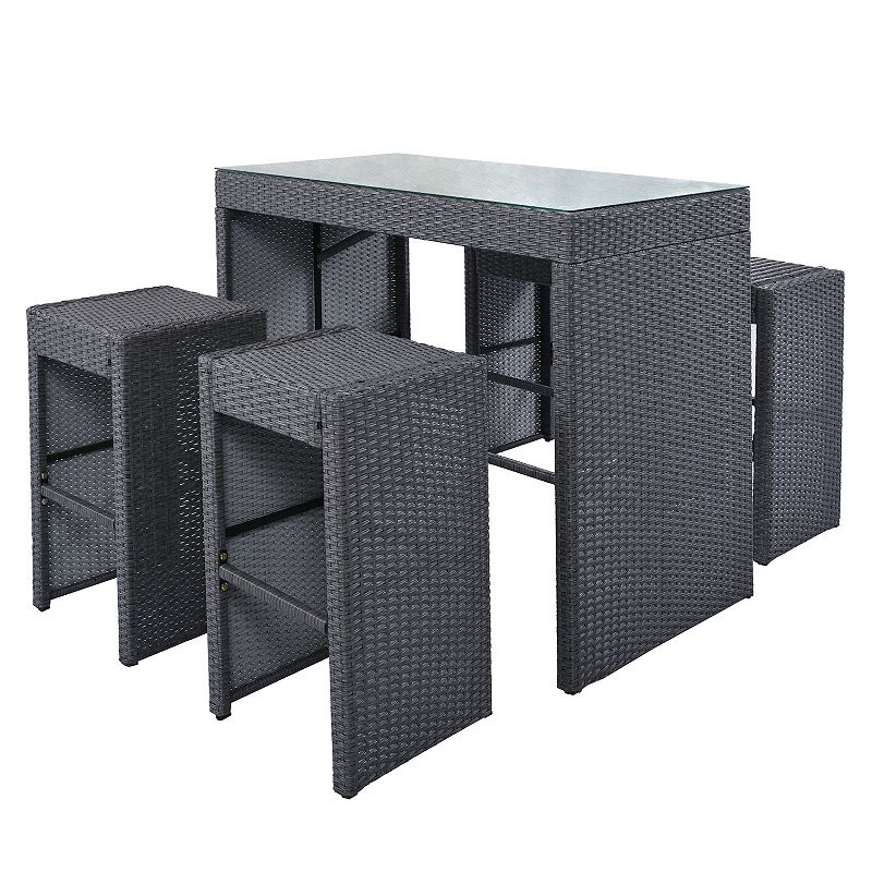 Merax 5-piece Rattan Outdoor Patio Furniture Set