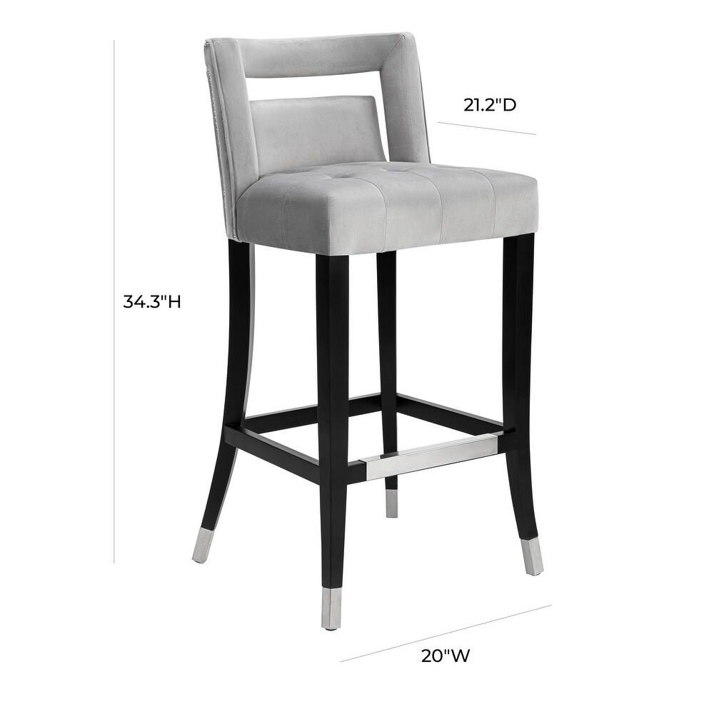 Hart Grey Velvet Counter Stool