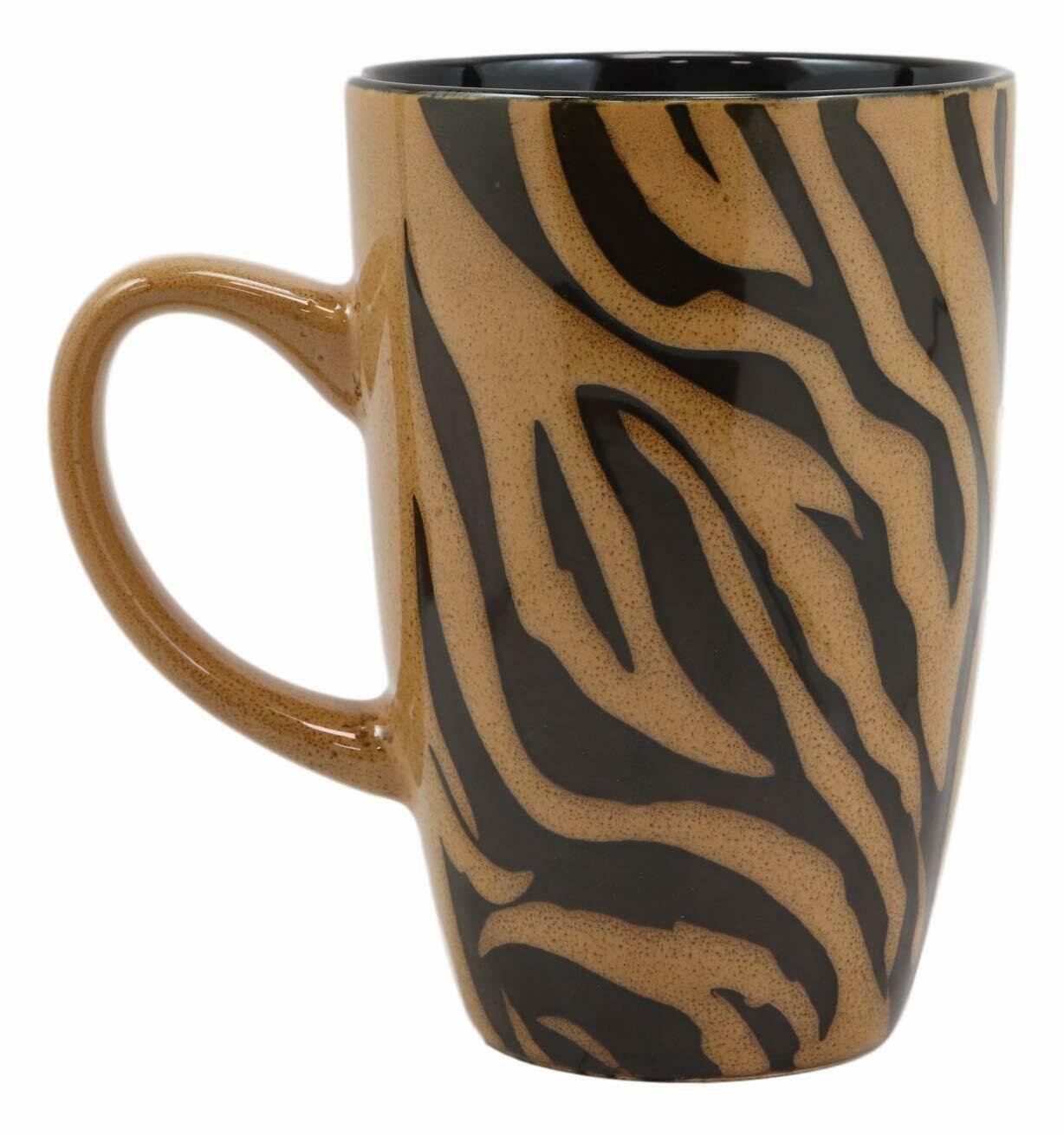 1 Ceramic Safari Zebra Horse Stripes Print 16oz Mug Coffee Cup Kitchen Mugs EBR02