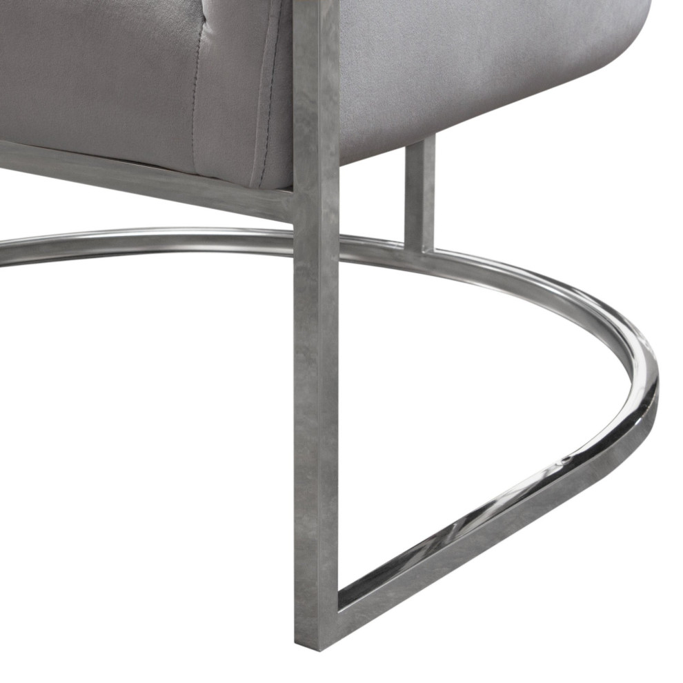 Pandora Accent Chair With Stainless Steel Frame  Gray Velvet   Contemporary   Armchairs And Accent Chairs   by AMOC  Houzz