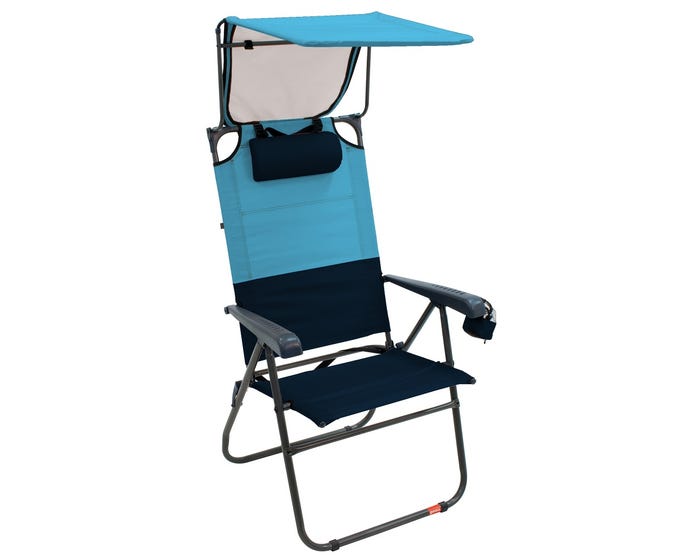 RIO Gear Hi-Boy Aluminum Canopy Chair， Blue Sky/Navy - GR643HCP-432-1