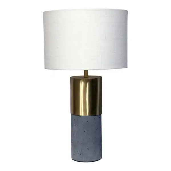 Aurelle Home Kyndra Cement and Gold Table Lamp