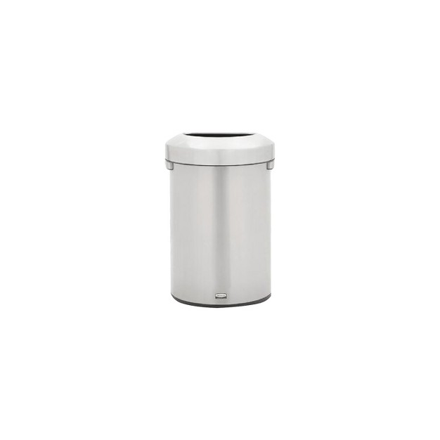 Rubbermaid Refine Stainless Steel Indoor Trash Can With Open Lid 16 Gallon Silver 2147550