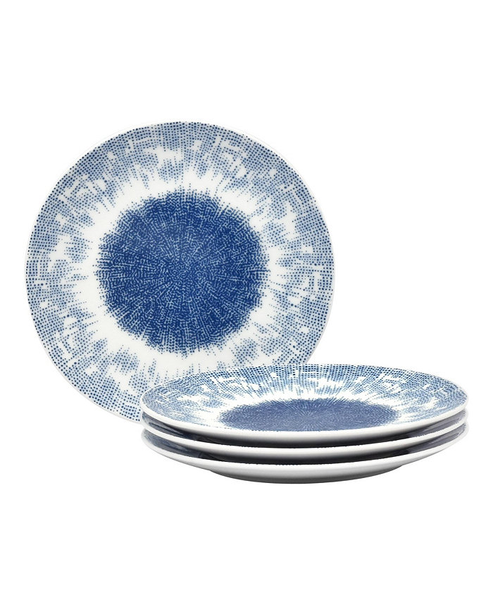 Noritake Aozora Set 4 Coupe Salad Plates