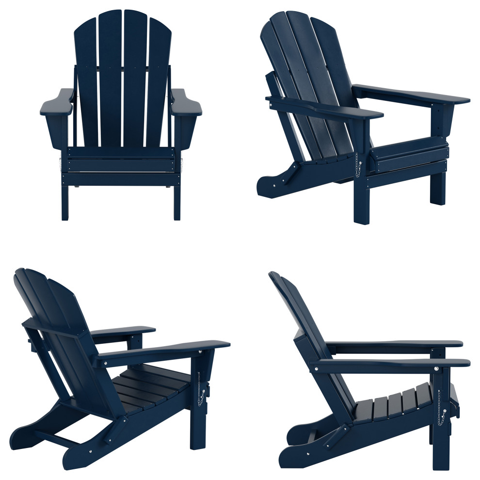 WestinTrends 4PC Outdoor Patio Folding Adirondack Chair Set  Fire Pit Chairs   Transitional   Outdoor Lounge Sets   by WestinTrends  Houzz