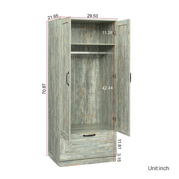 High Wardrobe/Armoires with Drawer and Shelf - - 36800331