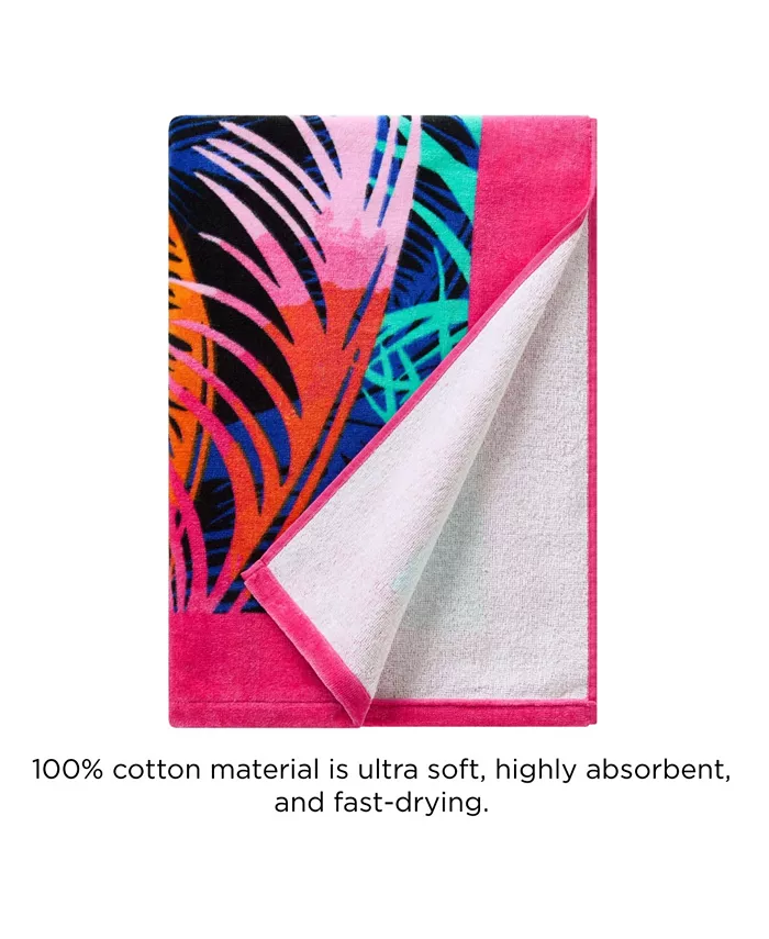 Juicy Couture Neon Palm Cotton Beach Towel 36 x 68