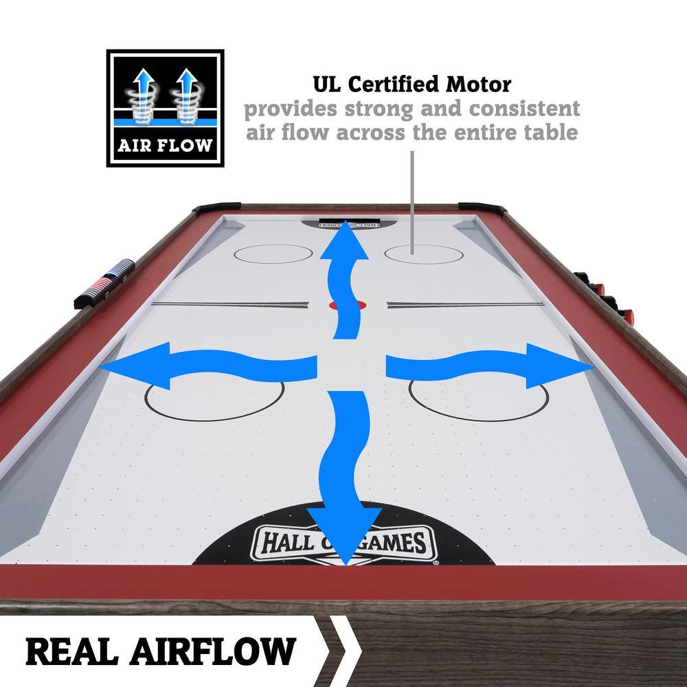 HALL OF GAMES 66 in. Air Powered Hockey with Table Tennis Top AH066Y23003