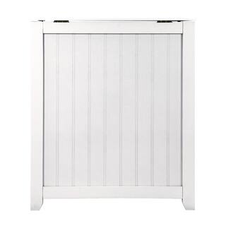 Oceanstar White Wainscot Style Rectangular Laundry Hamper RHP0109W