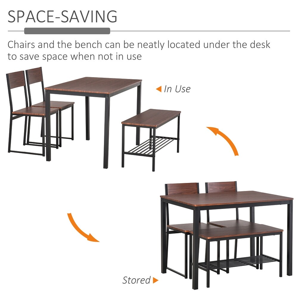 HOMCOM 4 piece Industrial Dining Table Set