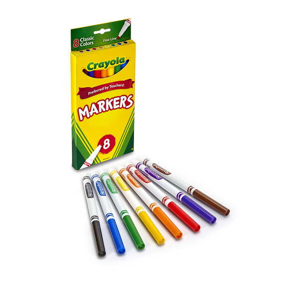 Crayola BIN7709 Original Drawing Markers 8 Color F...