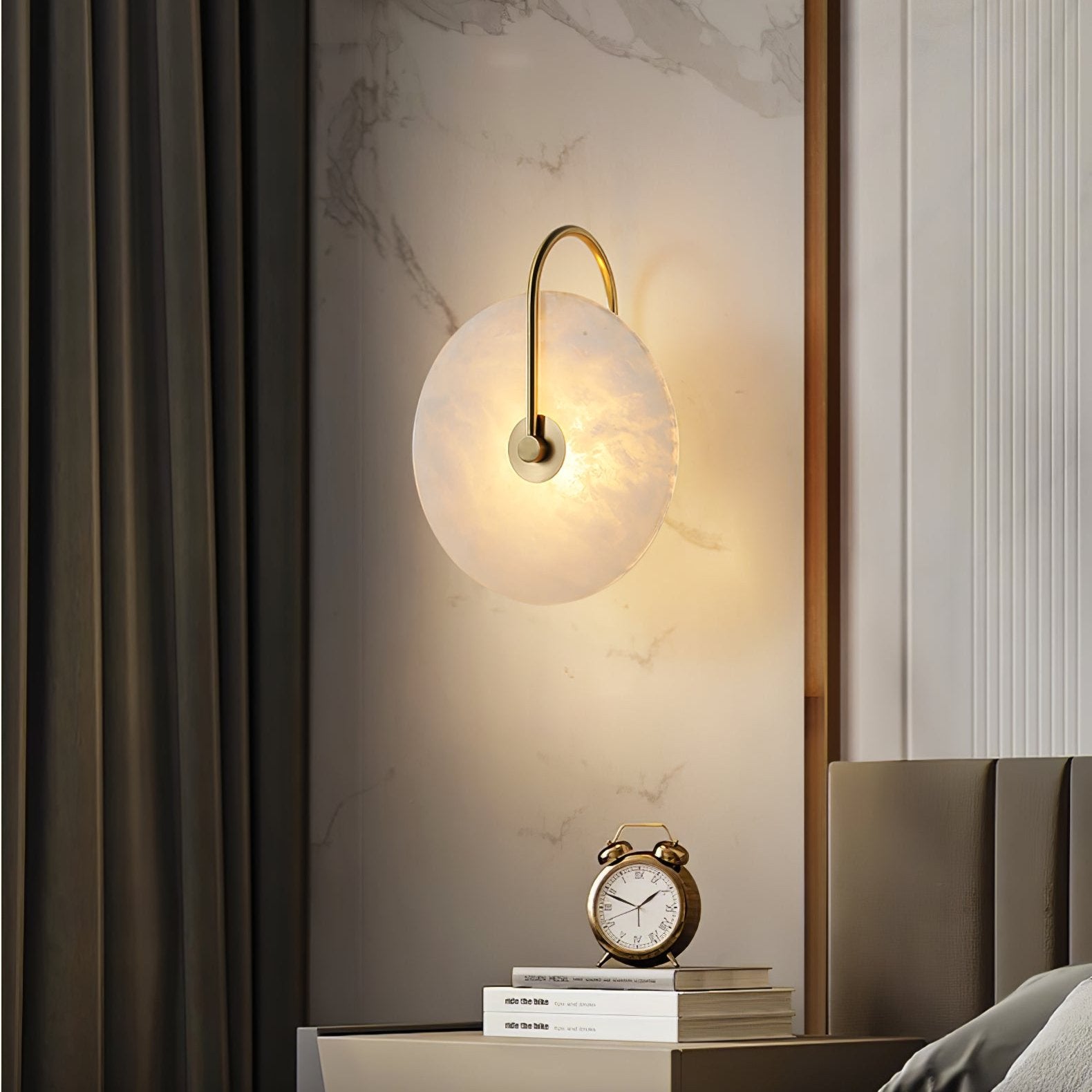 Alabaster LED Plug-In Wall Lamp