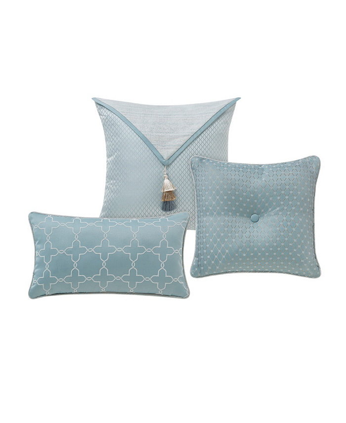 Waterford CLOSEOUT! Arezzo Textured Reversible 3 Piece Decorative Pillow Set